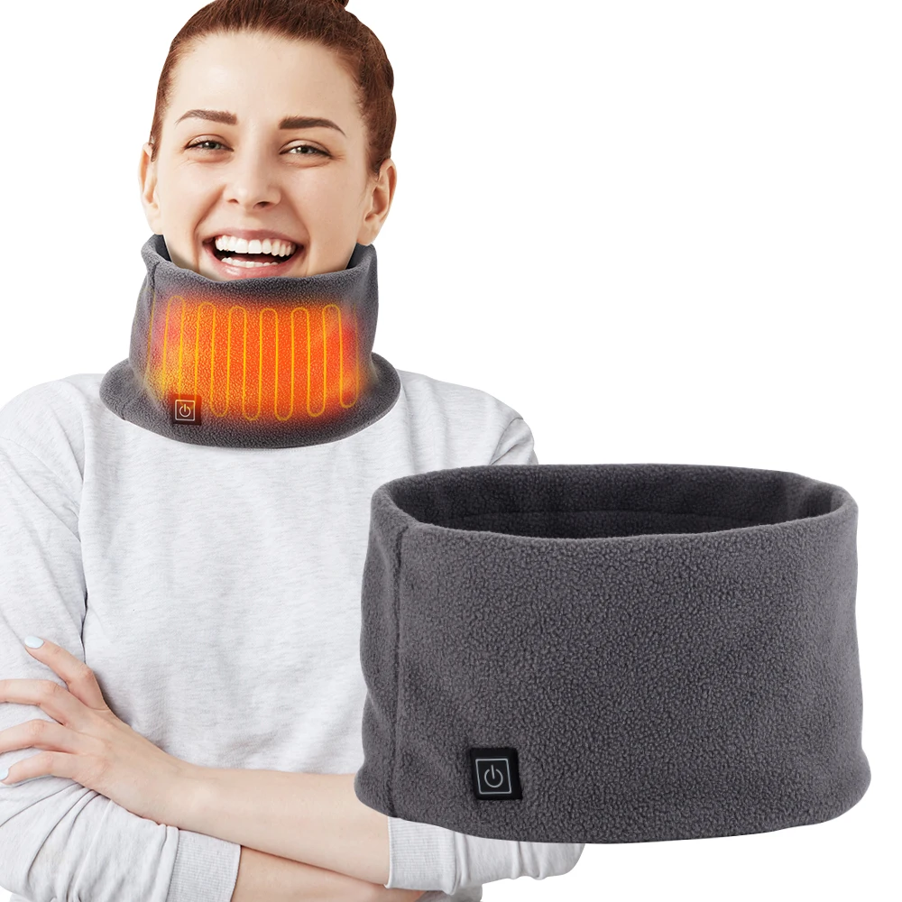 Smart usb battery powered heated scarf winter neck warmer electric heating scarf for women men