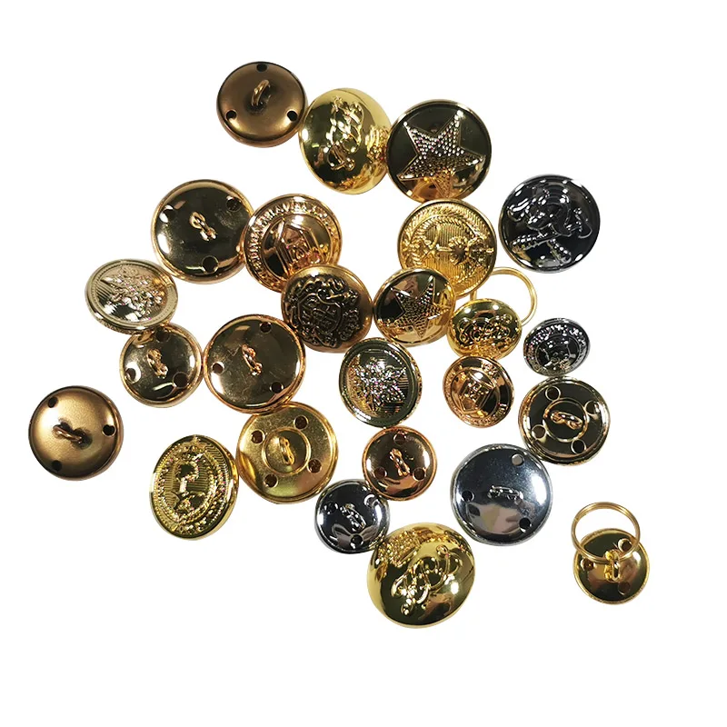 Wholesale Custom Vintage Zinc Alloy Decorative Suit Jacket Blazer Overcoat Round Metal Shank Uniform Buttons for Suit