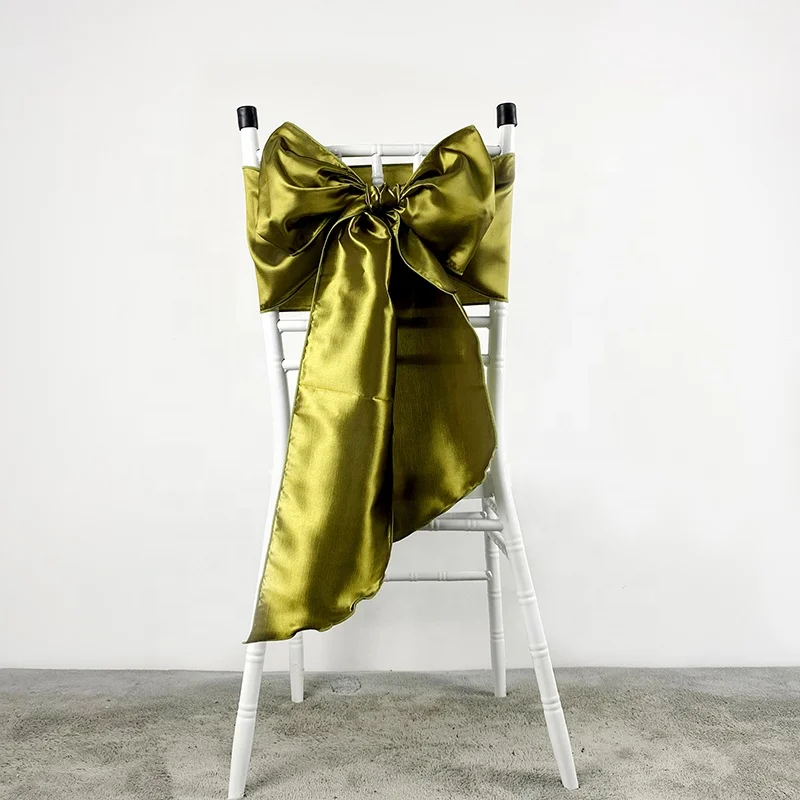 
Luxury Turquoise Banquet Wedding Satin Chair Sash Satin Cheesecloth Chair Sash 