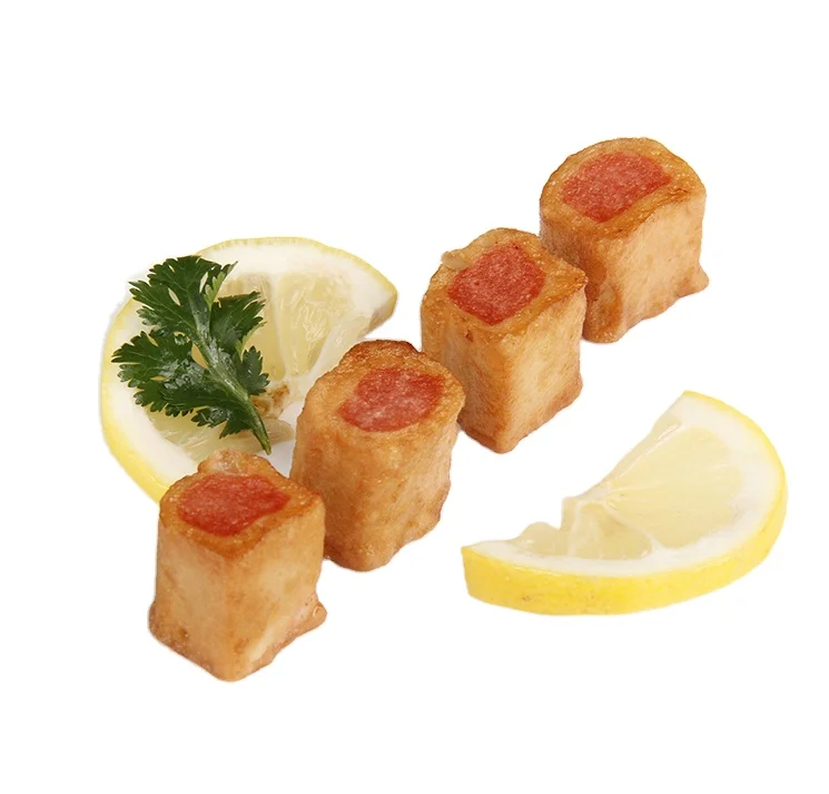 Wholesale high quality frozen food Golden Fishball with filling fish tofu  surimi
