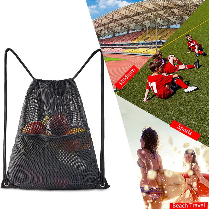 Custom Oxford Mesh Drawstring Backpack for Sports Beach Swimming Shopping Bagpack Outdoor Shoulder Back pack Draw string Bags