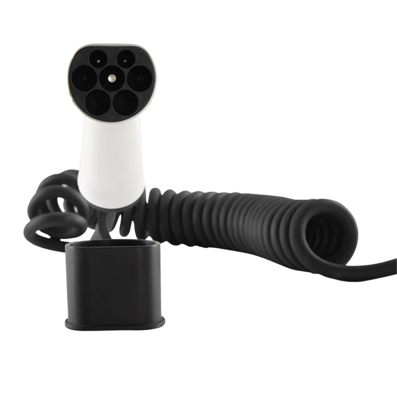 32A 250V Type 2 to Type 2  Coiled EV Charging Cable IEC 62196 Type 2 Coiled EV Cable