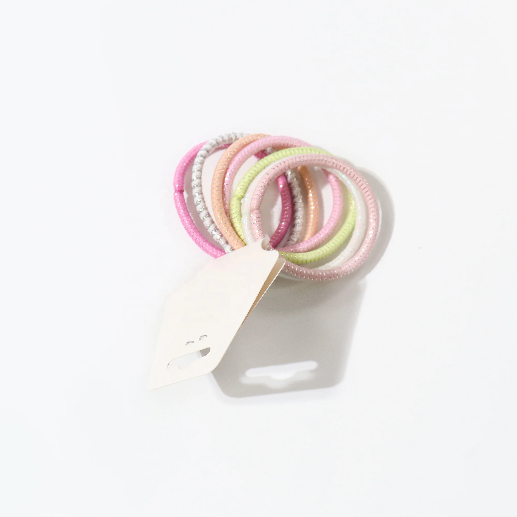 5pcs/set Colorful High Quality Hair Elastic Silver Hair Rubber Ties Set for kids girls