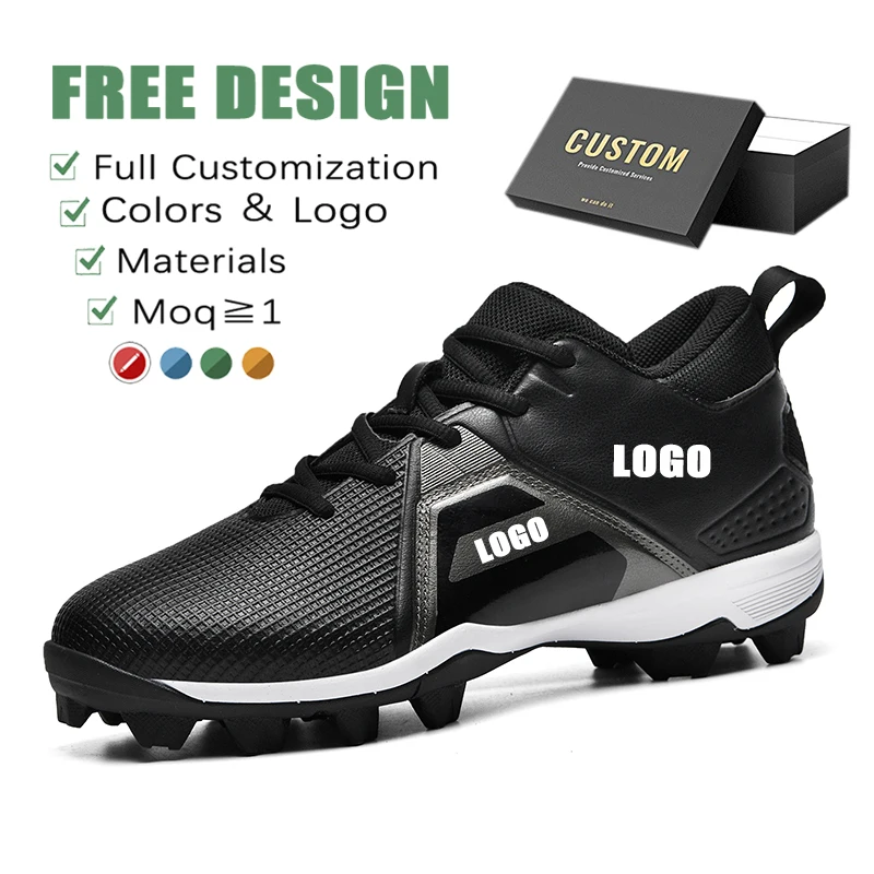 High Quality Factory Customized Mens Shoes Breathable Anti-slip Custom Logo Brand Shoes Softball Baseball Cleates Men