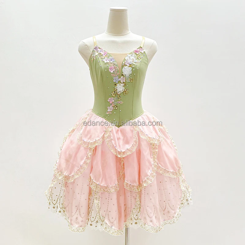R0446 Professional Custom Girls Ballerina Dress Waltz Of The Flowers Group Dance Ballet Costume Long Romantic Tutu For Christmas