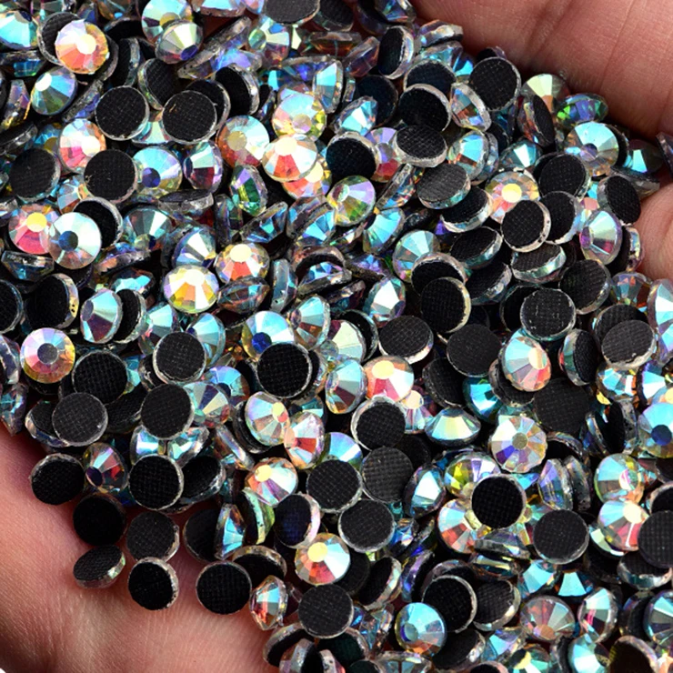 Wholesale Bulk  High Quality Crystal Ab New ab Dmc stone Hot Fix Rhinestone Hot Fix Iron Rhinestone