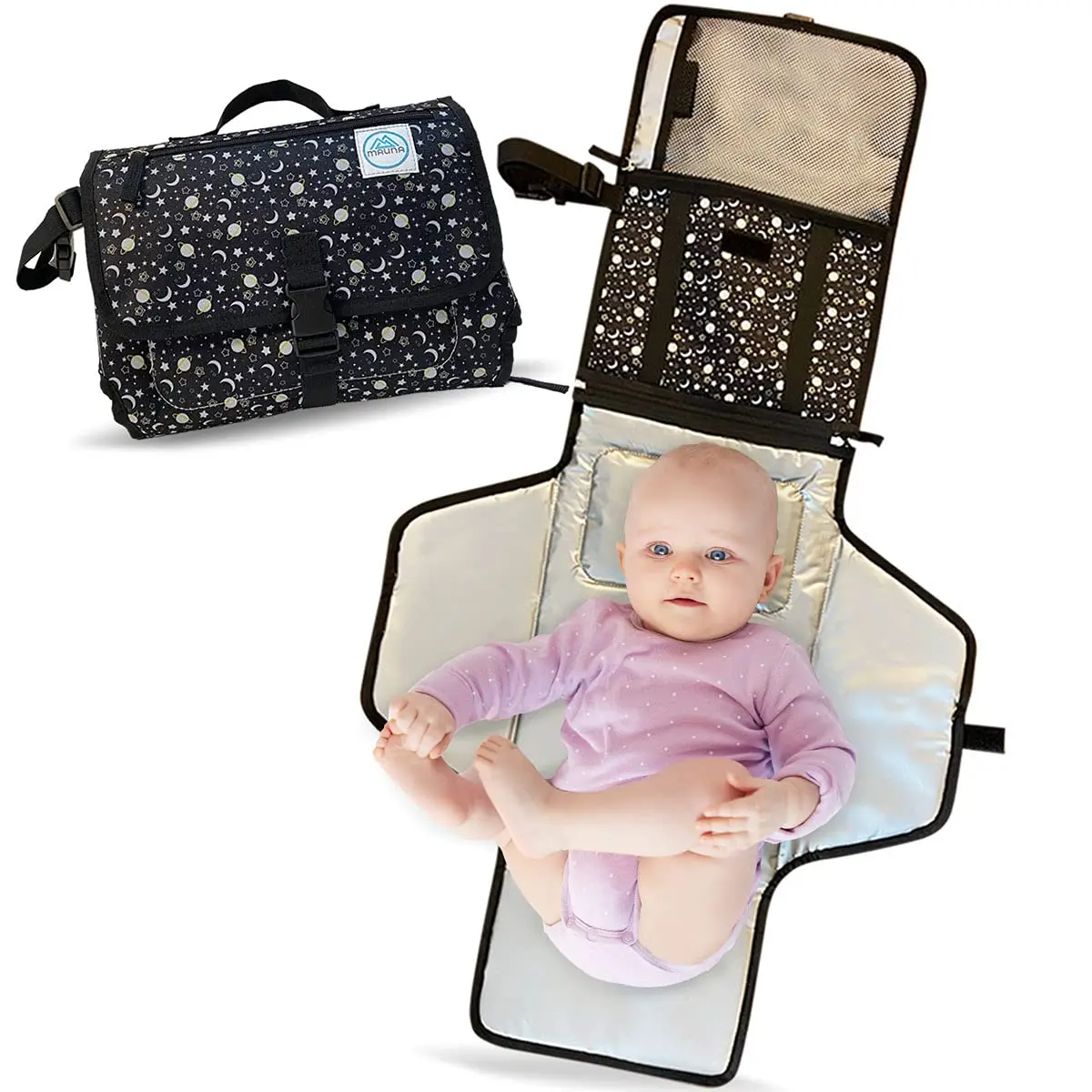 Salable 600D polyester Portable Diaper Changing Pad pvc diaper changing mat with Built-in Head Cushion
