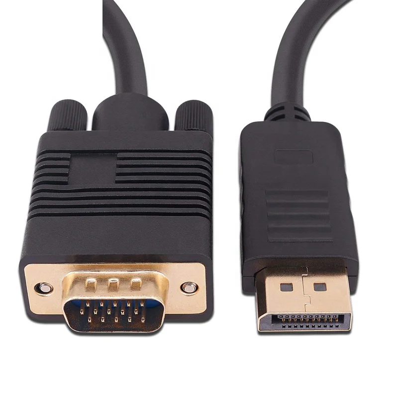 8K Multimedia black male to male mini display port to  To 15 Pin Vga Cable