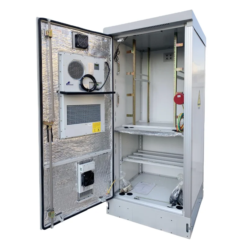 19inch Rack 22U 42U Outdoor Telecom Cabinet Enclosure IP55 IP65 Waterproof 1500W Cooling Air Conditioning PDU UPS Battery Power