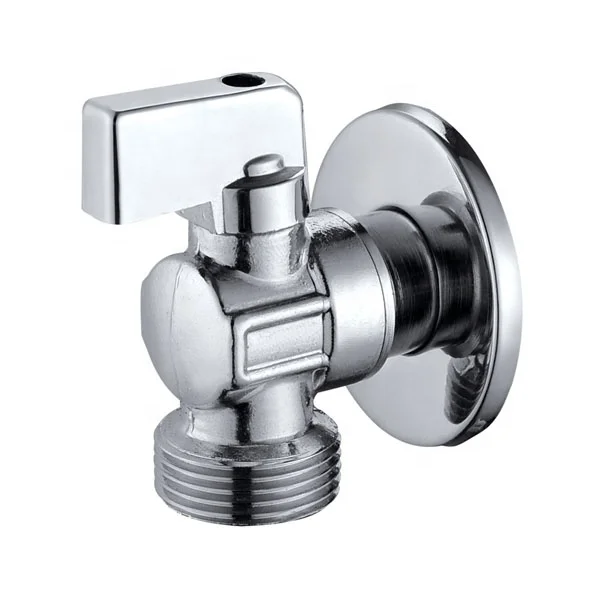 Two way chrome plated brass water angle valve with decorative cover