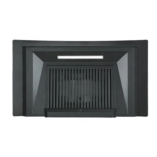 Black curved Glass cook Hood Electric Kitchen Range Hood Home appliance chimney Extractor