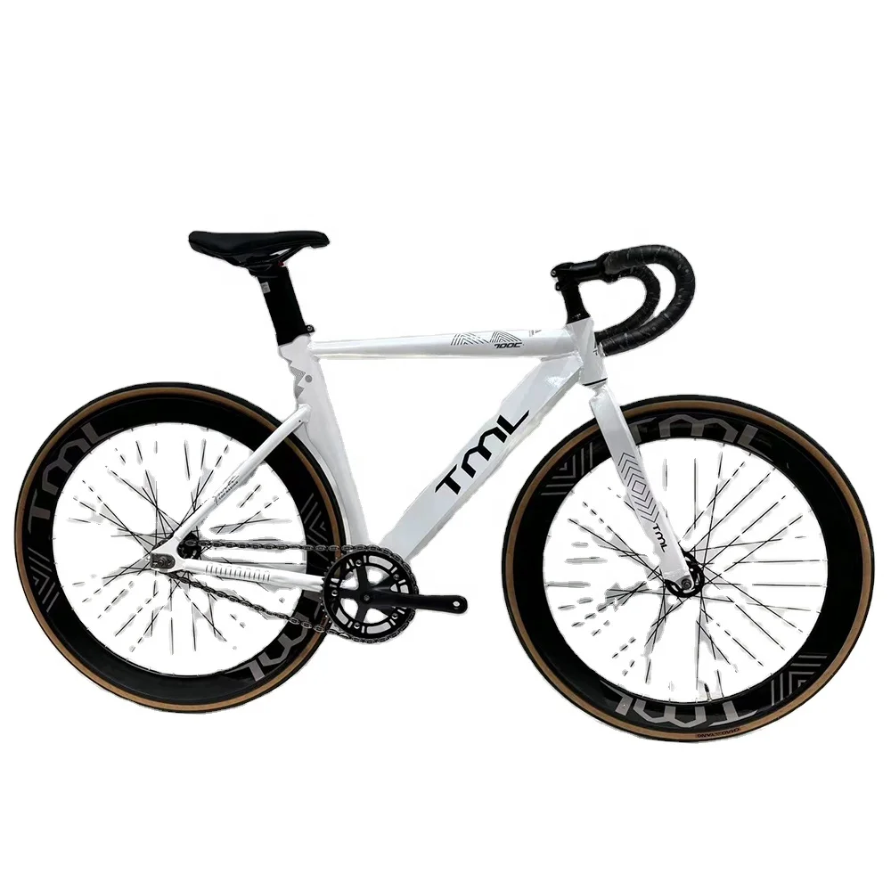 Origin China Aluminium Frame and Fork Single Speed Bicycle Fixie  White 700C Fixed Gear Bike Bicycle with Steel Handlebar