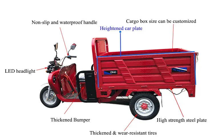 3 Wheel Electric Mini Pickup motorcycle Tricycle Mini Truck For Sale