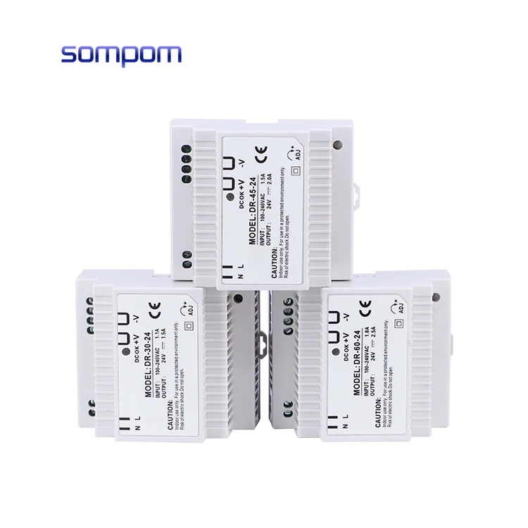 SOMPOM завод производит один выход 5V/12V/24V 45W рельсового типа источник питания для светодиодного освещения с