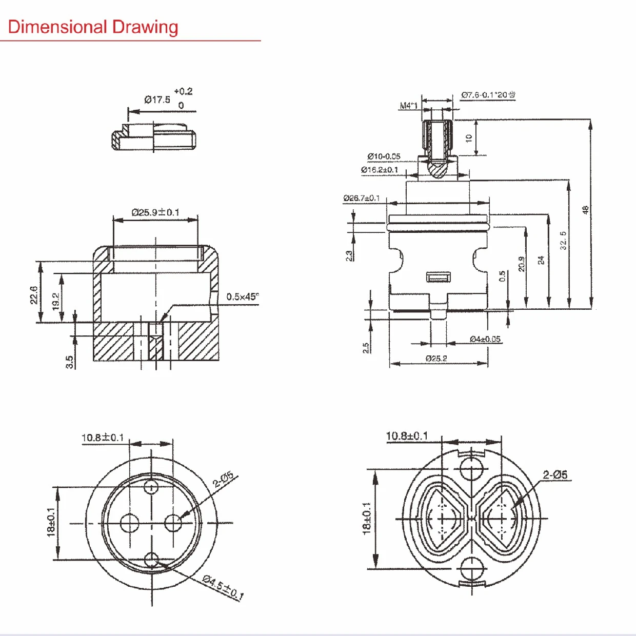 Hot Selling J2503 Faucet cartridges Ceramic spool,25mm 3-Way Diverter(Closing In Middle Position) for Kitchen/Basins etc Faucet,