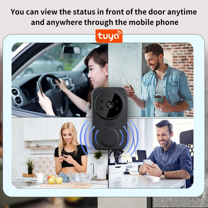 Tuya Home Video Smart Wifi Doorbell Camera Wireless Doorbell with Camera Wireless Ring Doorbell