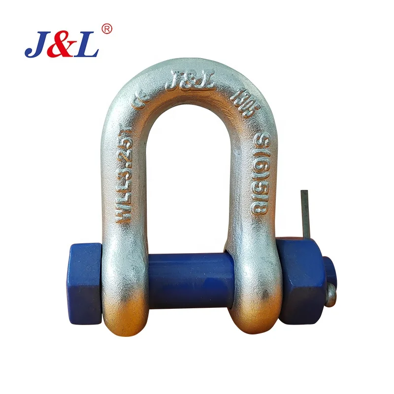 JULI d-shackle US Type Drop Forged Safety d shackle 3/4 Bolt Bow dee Shackle