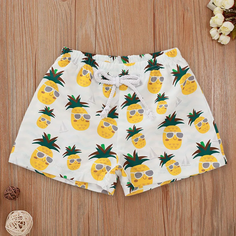 2022 New Summer Toddler Boy Fashion Print Lace Up Swim Trunks Mixed Color 2-5 Years