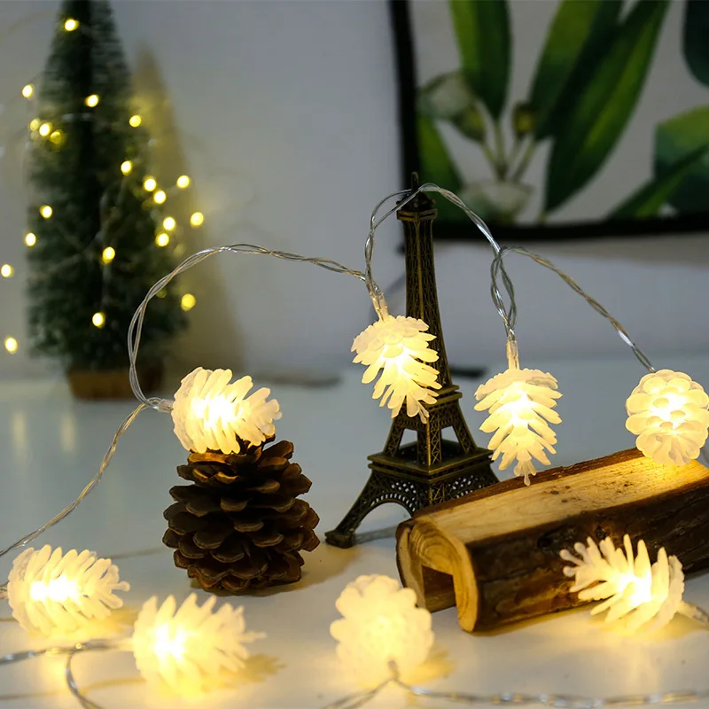 Factory Price 2AA Battery Operated 1.5 Meters Length 10 LED Pine Cone Decorative Lighting Christmas LED Lights