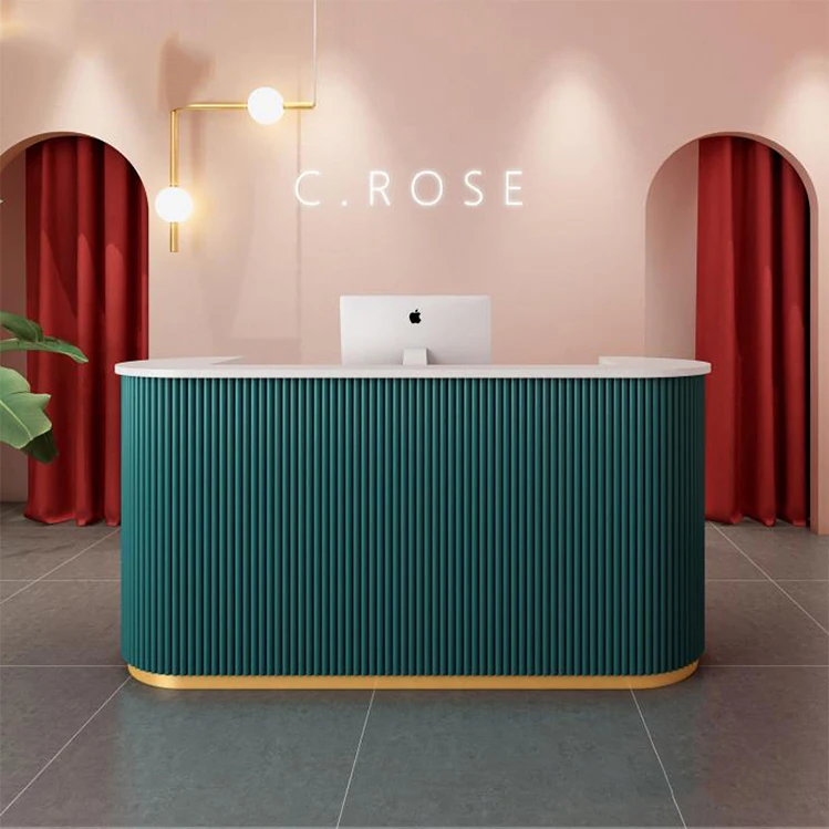 Customized ddp high quality modern office salon counert reception desk google counter table