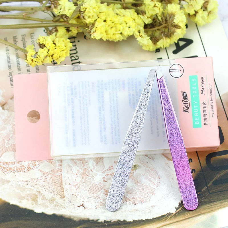 New stainless steel eye makeup tools good eyebrow tweezers eyelash extension tweezers Eyebrow clip
