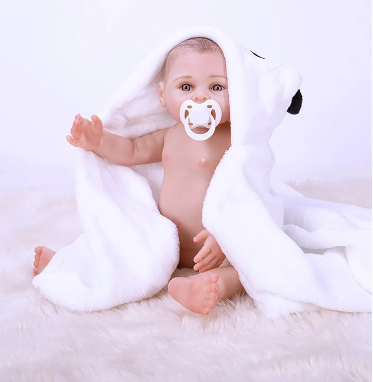 Lovely toy realistic 21 inch full body silicone reborn baby paly doll 44cm lifelike newborn babies