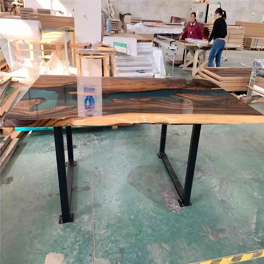 High Quality clear crystal table epoxy resin top resin wood dining table epoxy resin