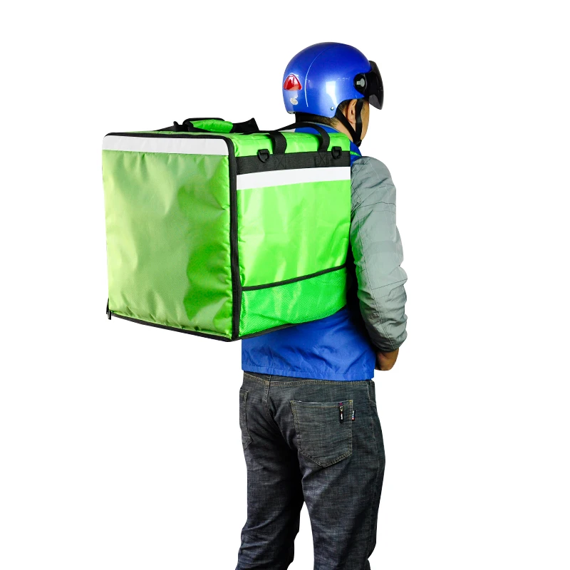 rider insulated food delivery bag heated pizza bag motorcycle delivery box hot and cool food delivery backpack