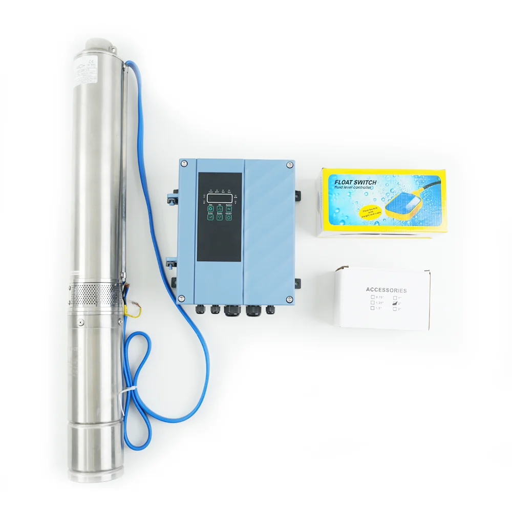 Amazing Solar 3 inch Submersible type Wide voltage AC/DC 110V 750W Solar deep well pump Submersible Water Pump AC DC