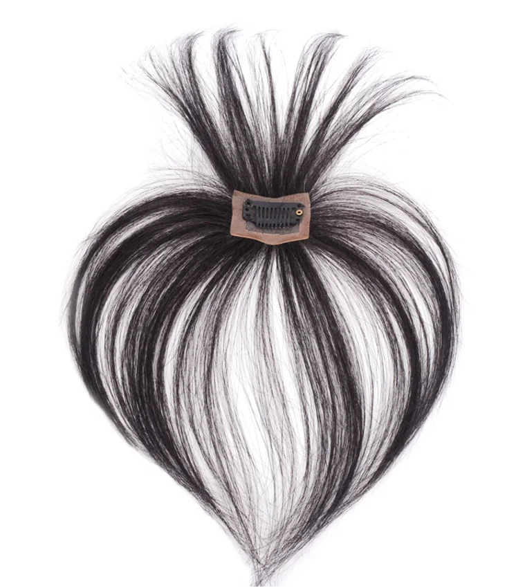 100% Real Human Hair Extensions Ultra Thin 3D Air Clip in Bangs Hairpiece with nice net Natural Flat neat Bangs for women