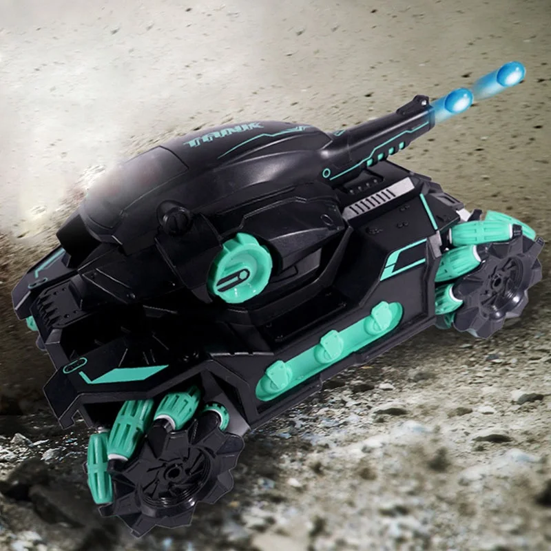 Tank Fight Water Bullet Launch 2.4G Remote Control Car 360 Degree Spin RC Car Toys For Kids