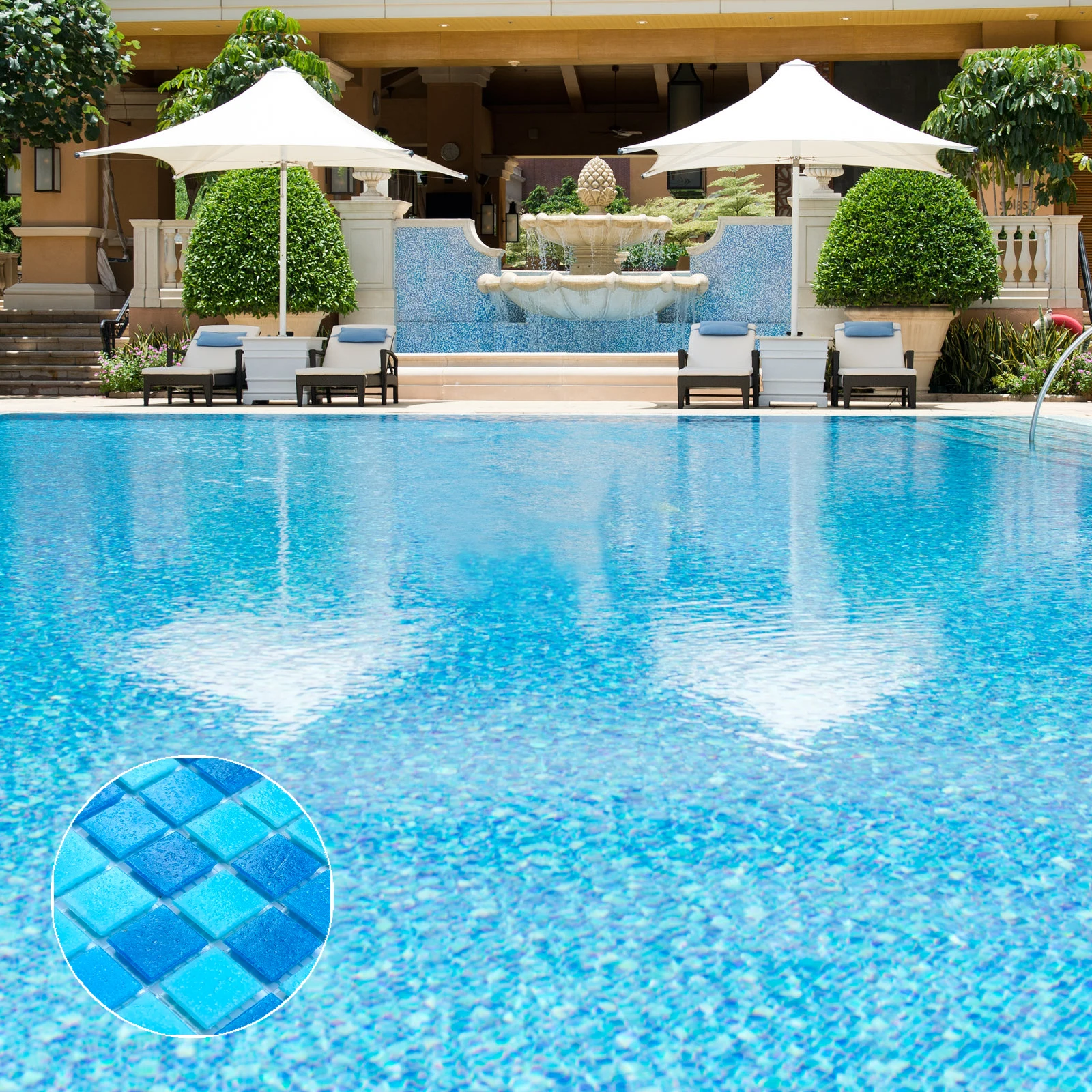 Цветная Мозаика по низкой цене, квадратная мозаика толщиной 4 мм, смешанная мозаика из голубого стекла, мозаичная плитка для бассейна