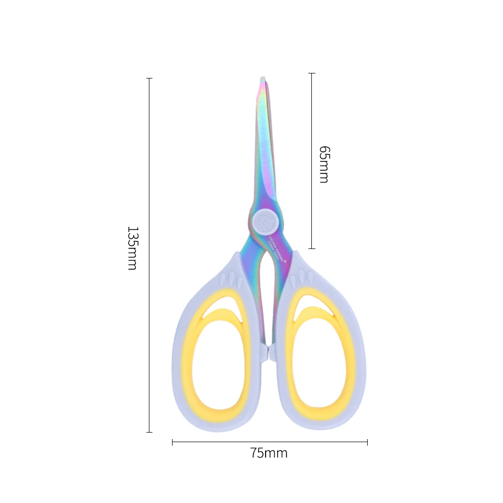 Customized Logo 5.5 Inch Comfort Grips Titanium Coated Office Household Use Multi-Function Scissors