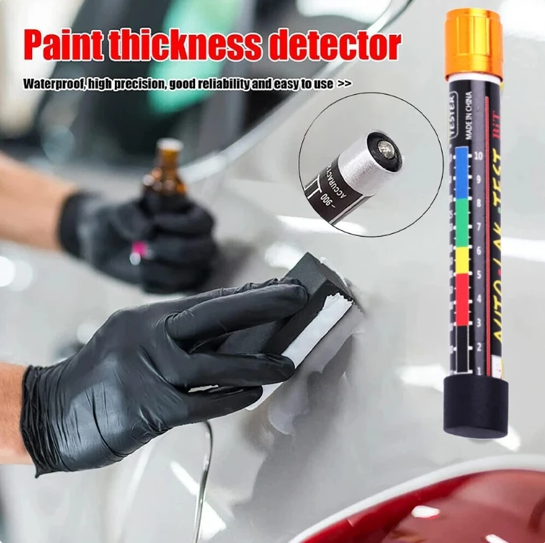 Car Paint Thickness Tester Pen With Magnetic Tip Scale Indicator Portable Car Paint Coating Tester Meter Coat Crash Check Test