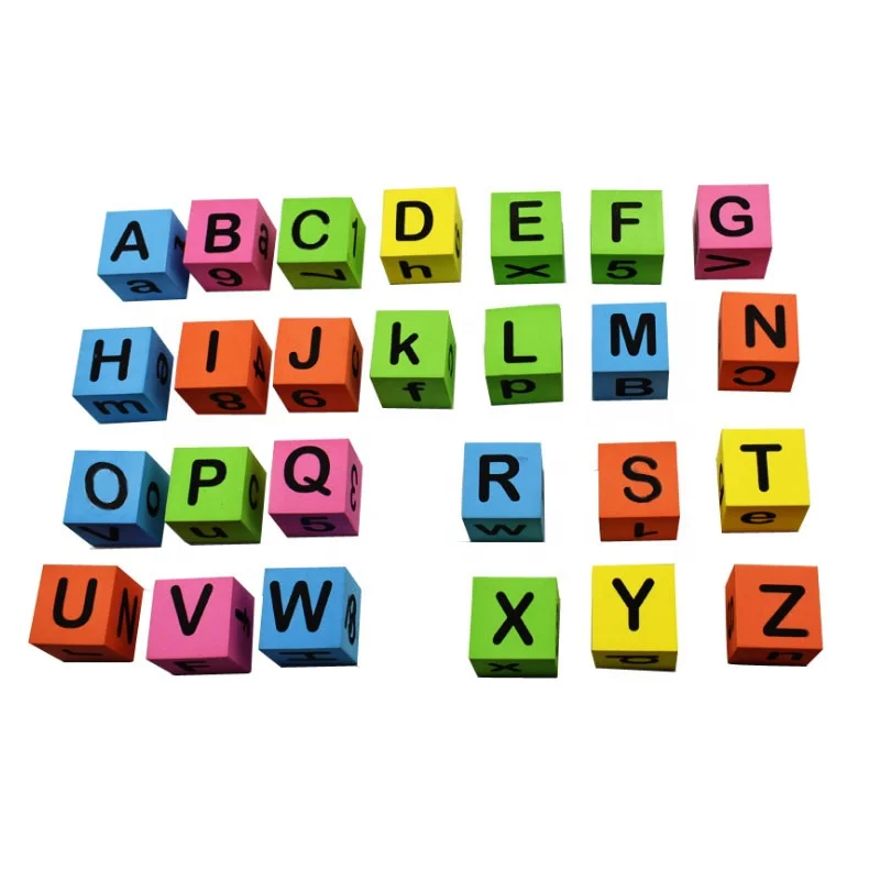 High Density Baby Bath Foam Toy,  EVA Foam Number Animal Alphabet Blocks EVA Foam Cube for Kids