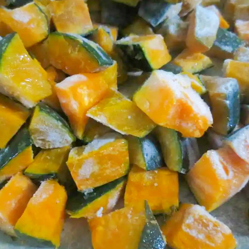 wholesale IQF halal bulk No additives Multi size fresh vegetable frozen pumpkin cut diced