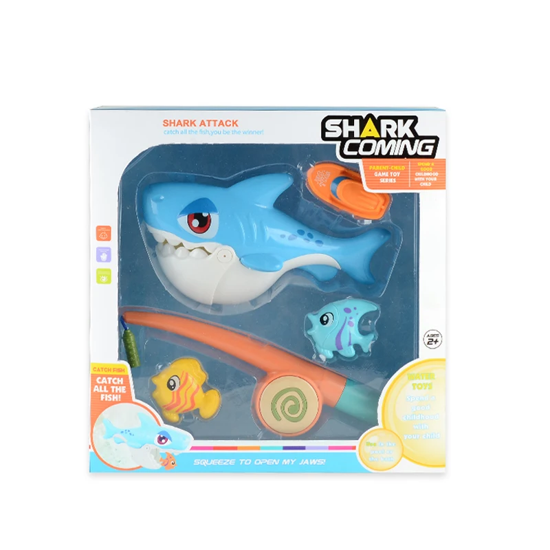 5pcs Bathroom shark catch fish custom children fishing game bath toys kids