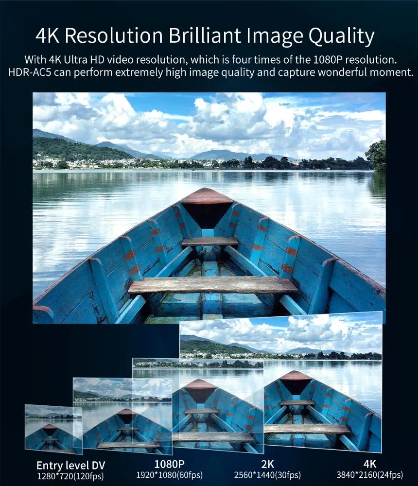 
AC5 Ultra HD 12X Optical Zoom Handy Digital Vlog Professional 4k Handcam Video Camera 