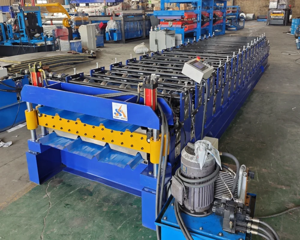 Hydraulic Metal Tr4 Tr5 Double Layer Tile Press Machine Ibr Sheet Double Layer Machine Calamines Factory Machine