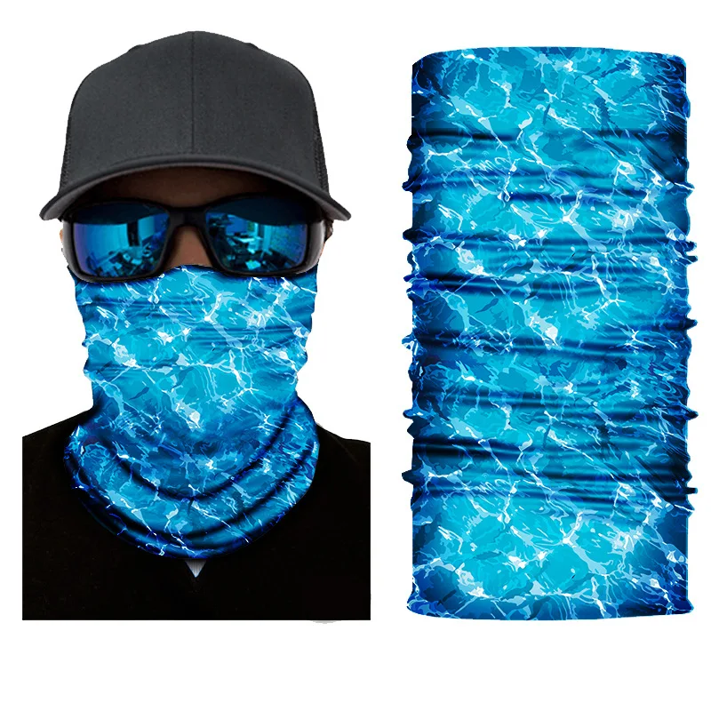 Wholesale Fish Patterns Shield Face Cover Fishing Themed Seamless Neck Gaiter Multifunctional Tube Bandana