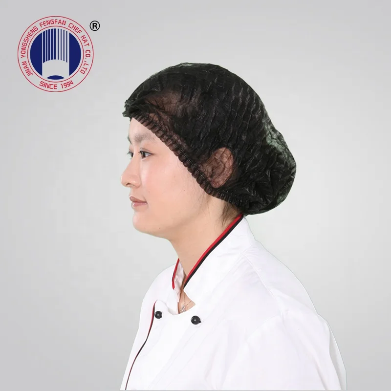 Eco friendly disposable non woven mop cap double elastic hair net for food Industry