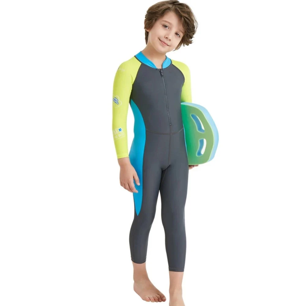 Kids Long Sleeve Swimwear Children Surfing Suit Quick Dry Rash Guard One Piece Girl Boy Diving Suit
