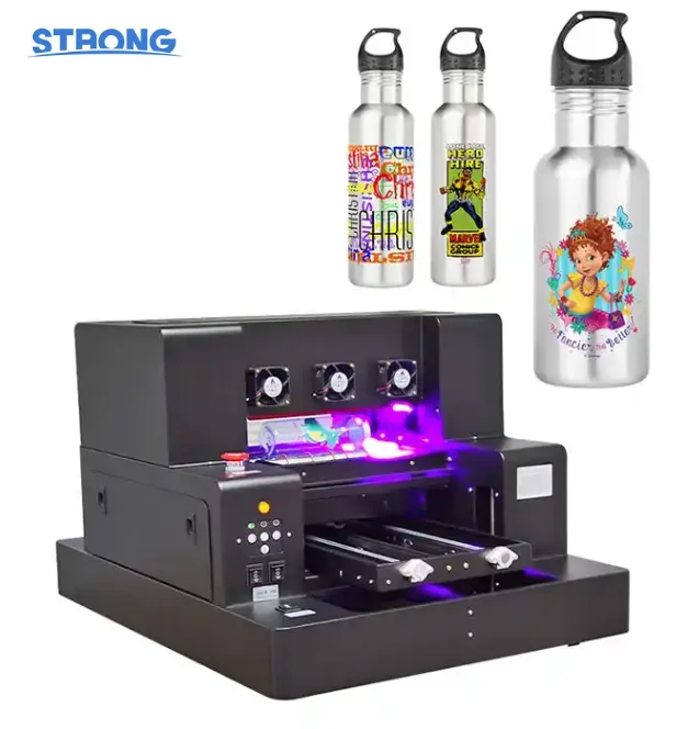 A4 Uv Printer With Varnish Uv Dtf For Printing Bottle Pen Phone Case A4 Uv Flatbed Printer Three-Dimensional Surfaces