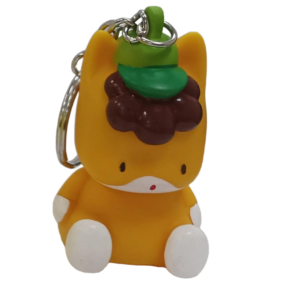 Soft Pvc Carton Animal  Keyring, Squeeze with BB Sound Toy Keychain