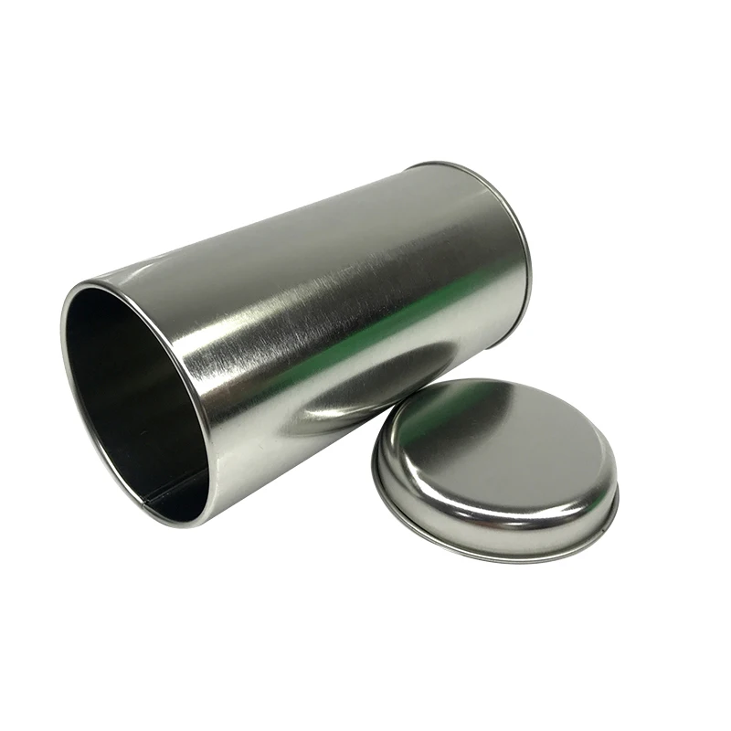 Factory Direct Custom Size Tea Metal Box Food Safe Tinplate Round Silver/ Gold Coffee Tin Canister
