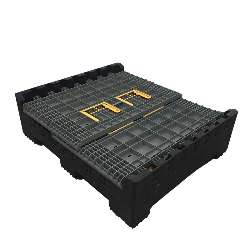 Large bulk heavy duty large stackable folding collapsible bulk plastic pallet foldable large box/bin container for storage