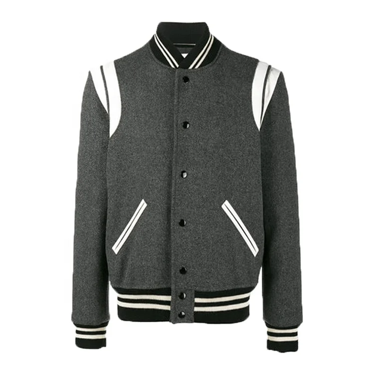 Autumn Fashion Long Sleeve Wool Blend Varsity Men Bomber Jacket Wholesale Custom Varsity Jacket Men