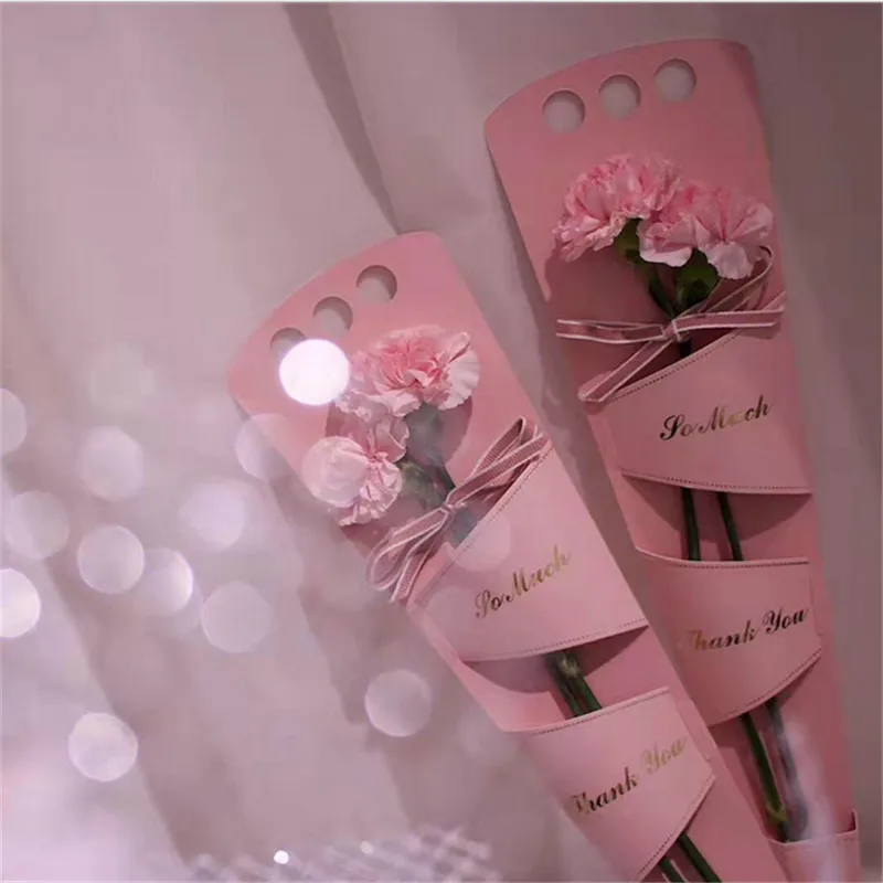 Wrapping Gift Waterproof Decoration Packaging  Kraft Paper Flower Sleeves Carry Bags