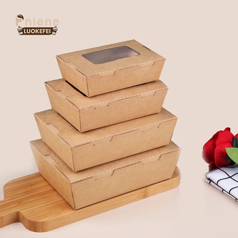 Hot sale recyclable  bento lunch box eco friendly takeaway kraft food container