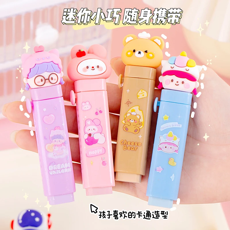 2024 top selling wholesale-school-supplies beautiful stationery custom cartoon erasers cute fancy erasers for kids